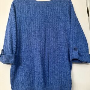 Karen Scott Textured Blue Women's Sweater